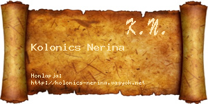 Kolonics Nerina névjegykártya